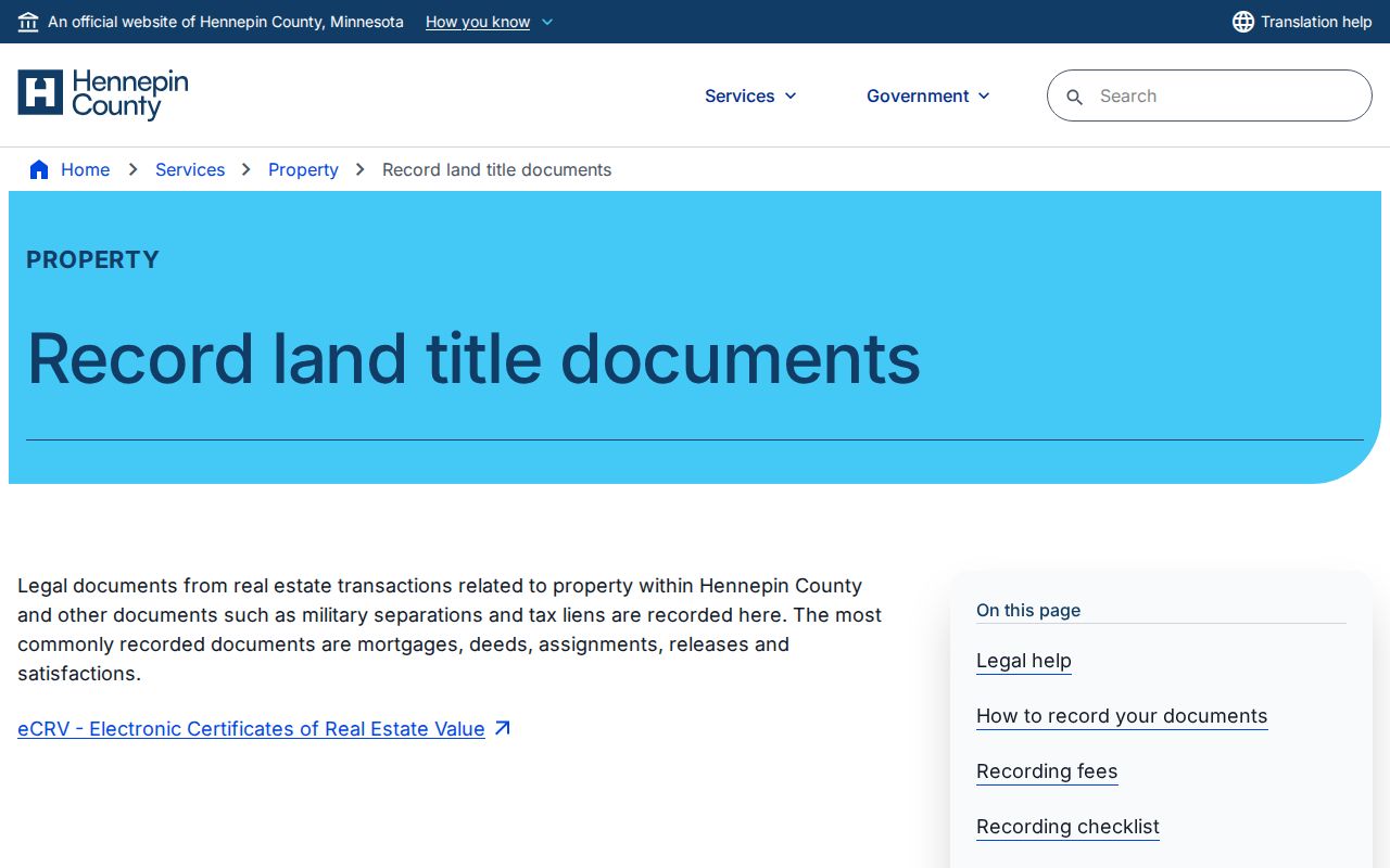 Plymouth previous residents Hennepin land-title research route